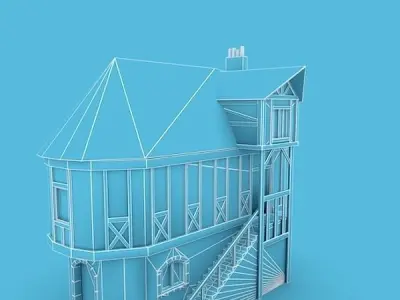 Medieval Building 23 Village Apothecary Low-poly 3D model