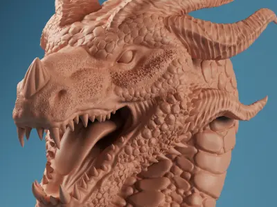 dragon head 3d print model 3D print model