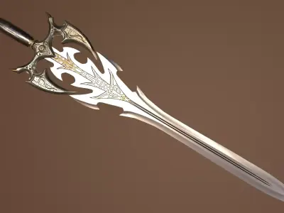  Antique Fantasy Sword - PBR low-poly Model Low-poly 3D model