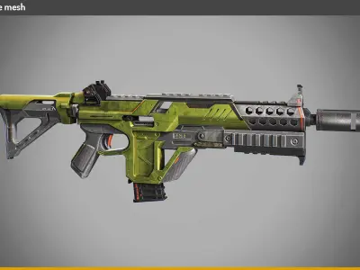 SciFi Weapon   Low-poly 3D model purchase