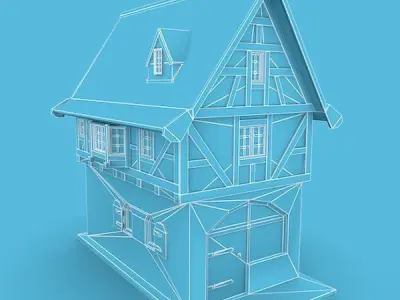 Medieval Building 47 Townhouse Low-poly 3D model