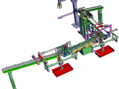 Highly automated filling production line 3D model