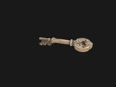 antique 1950s key design Low-poly 3D model buy