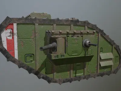 Tank Mark V PBR  Low-poly 3D model