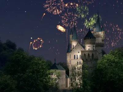 The Castle in middle of forest 3D model