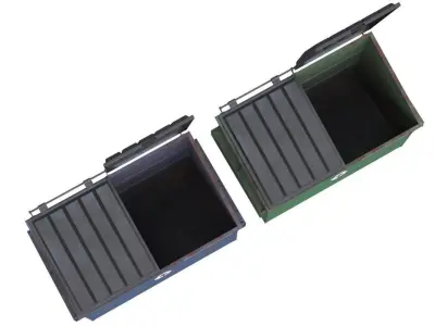 Dumpster 1 storage box with two compartments Low-poly 3D model