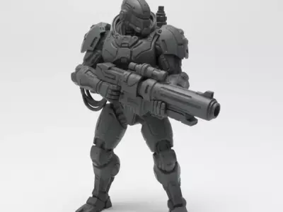 Alien Soldiers Miniatures Set  Sci Fi Army STL Pack 3D print model