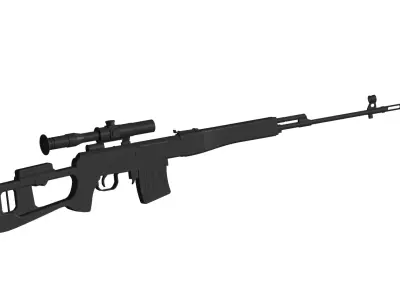 Dragunov sniper rifle 3D model get