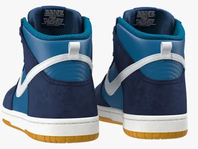 Skateboarding Shoe Nike SB Dunk High Pro Blue 3D model