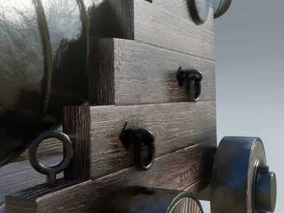 Cannon - Gun Of Ships Old military infantry defence weaponry 3D model