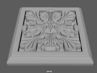 rosette decorative plaque with ornate design 3D model
