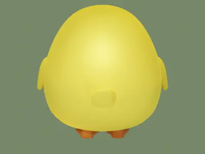 Rigged Duck Cartoon Character Low-poly 3D model