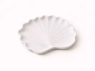 Vintage Shell Dish Flat Lay Background  Product Mockup Scene 3D print model