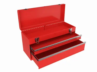 Portable toolbox chest with carrying handle set 3D model