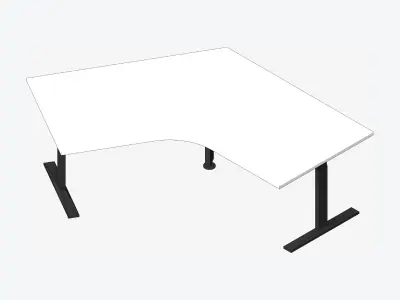 Desk - Single - Officetec - Angular - 120 Deg - Adjustable Low-poly 3D model