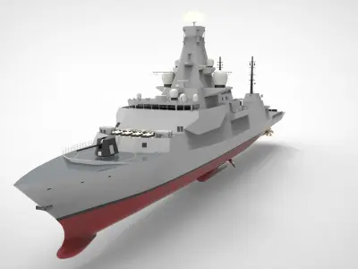 Frigate Type 0 Low-poly 3D model
