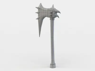 Axe with spikes Low-poly 3D model