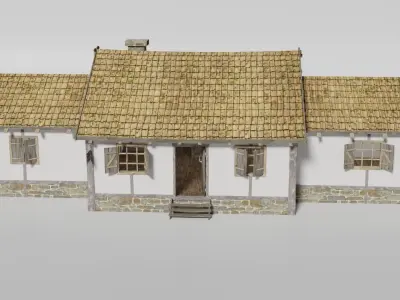 Medieval pub Low-poly 3D model