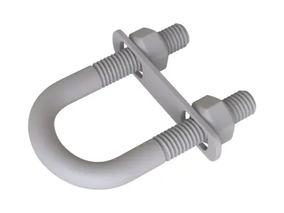 U-Bolts 3D Model steel shackle 3D model