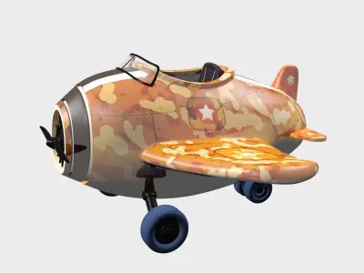Cartoon Plane 3D model get