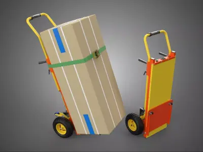 FOLDED TOE ELECTRIC HAND TRUCK STAIR CLIMBER RETRACTABLE HANDLE 3D model