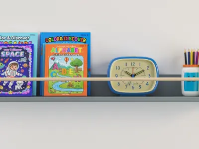  Kids Bookshelf 3D Model 