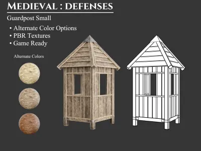 Medieval Defense Guardpost Small Low-poly 3D model