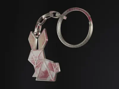 Keychain bunny Low-poly 3D model