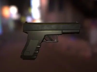Gun g-17 Low-poly 3D model
