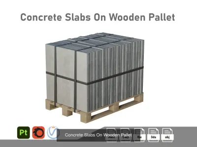 Concrete Construction Materials Collection 3D Model Pack