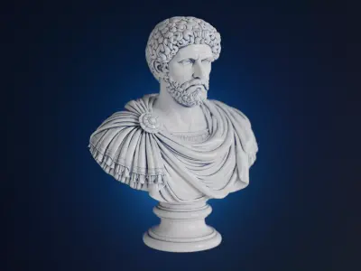 Marcus Aurelius Bust - 3 Versions Low-poly 3D model