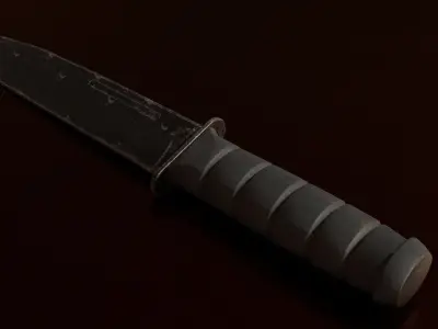 Low Poly combat military knife Low-poly 3D model