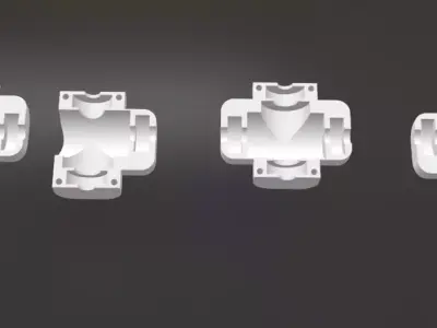 Gear box with bevel gear 3D print model