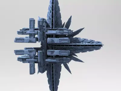 Sci-fi Alien Freighter Launcher 8 3D model