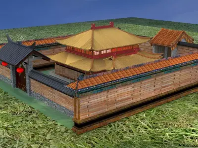 Chinese ancient house 3D model 8