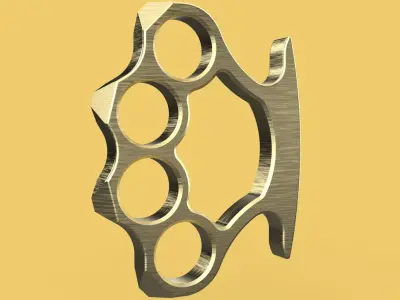 BRASS KNUCKLES HAND KNUCKLE DUSTER SELF DEFENSE FIST LOAD GRIP 3D model