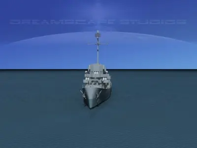 Evarts Class Destroyer DE40 USS Sanders 3D model