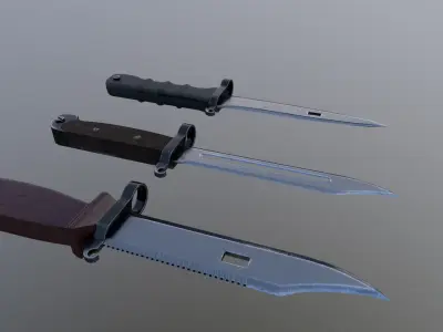 Russian Bayonet Knife Low-poly 3D model