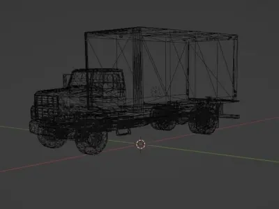 White Shipping Truck  Free 3D model