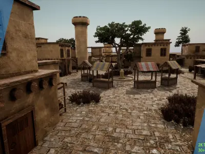 Medieval Town Kit  Low-poly 3D model