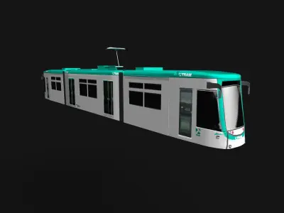 Tram TRAMBAIX Barcelona Low-poly 3D model