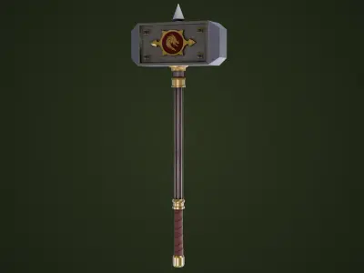 5 Battle Hammers Collection All PBR Unity UE Textures Included 3D Model Pack