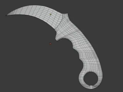 Karambit knife with camouflage pattern 3D model