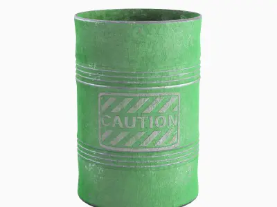 Old Steel Barrel 03 Low-poly 3D model purchase