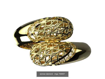 woman diamond  4 part set T00007 3D Model Pack