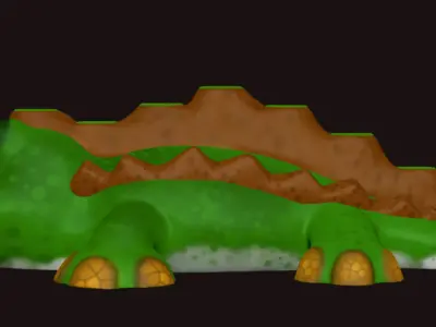 crocodile made of blocks 3D model