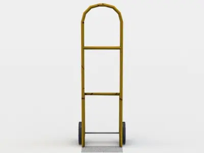 Barrow hand truck with wheels Low-poly 3D model