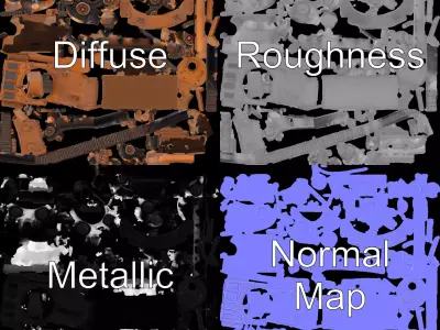 Desert Camo Tank model pack Low-poly 3D model