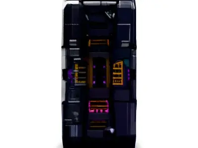 SciFi Futuristic Circuitry Cube Low-poly 3D model