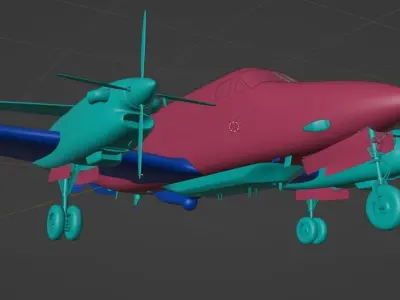 Airplane Beeccraft - RAW - Shadow R1 ISTAR Low-poly 3D model